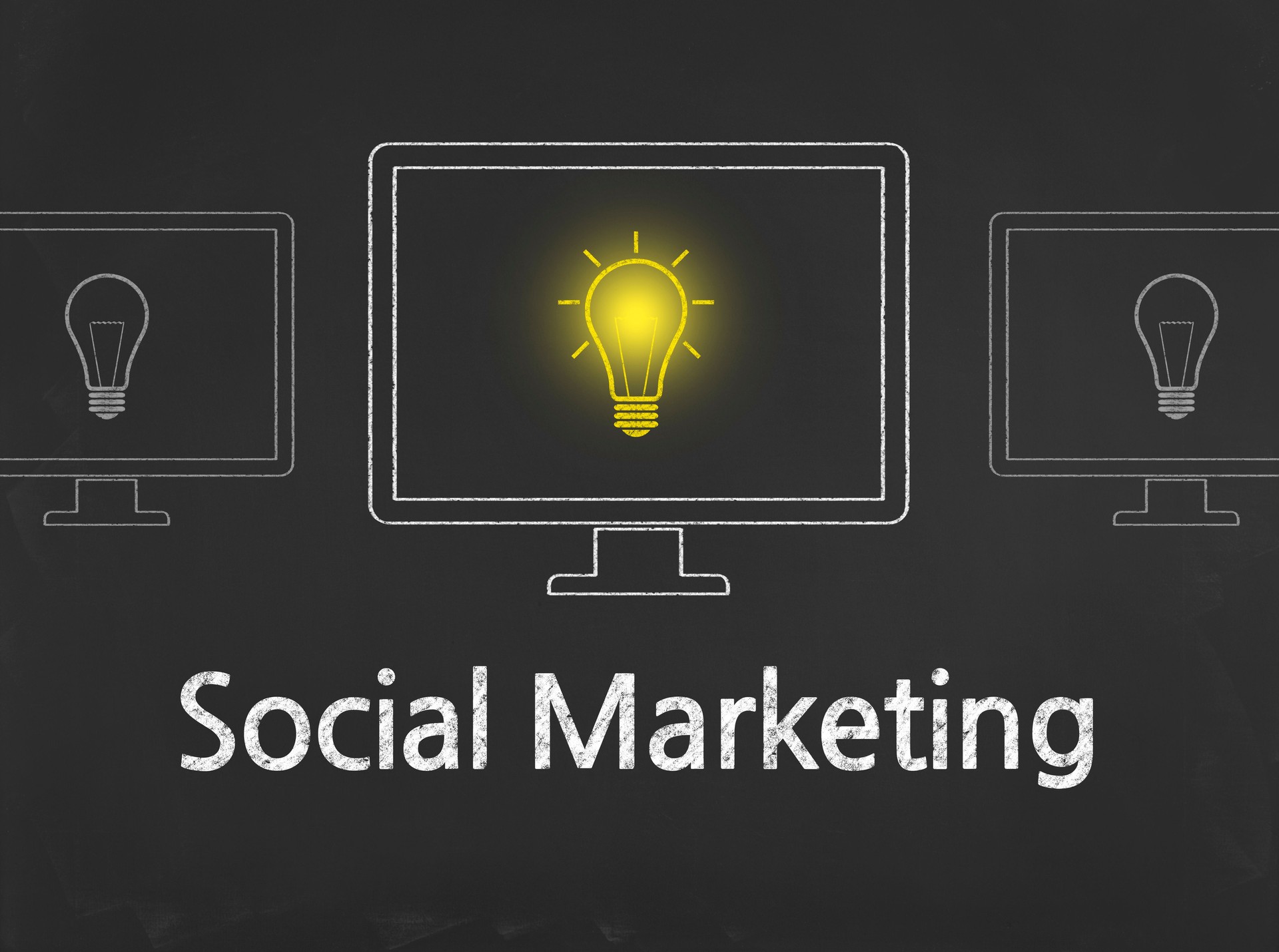 Social Marketing - Business Chalkboard Background