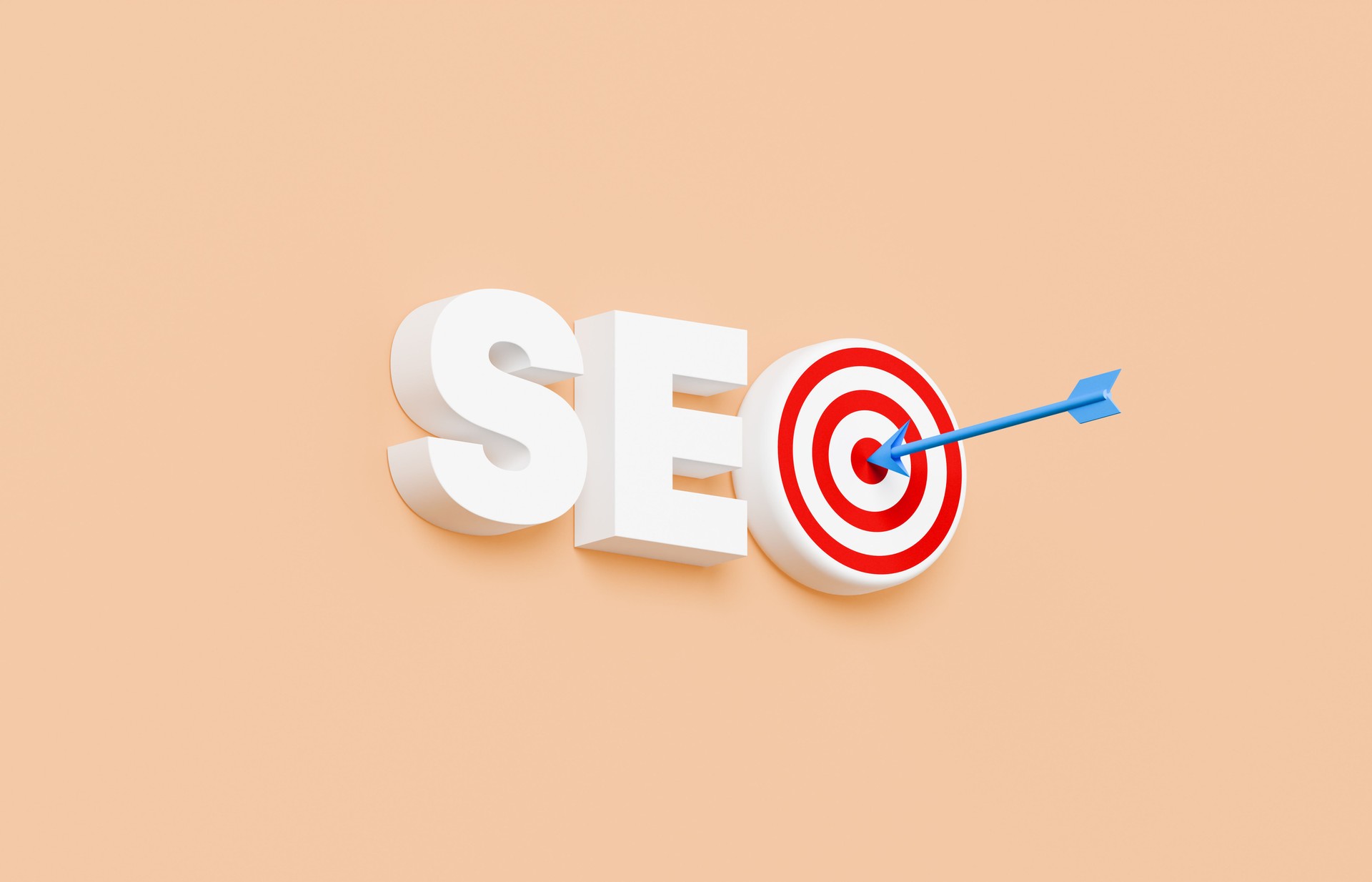 SEO spelled with text and a bulls eye